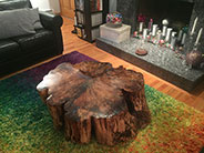 wood stump dining room table